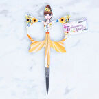 Loren Kelebek Modelli Desenli Makas Sarı - B4816.6