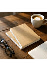 Özel Tasarım Kraft Kapaklı A5 Enzo Çizgili Defter - 180 Derece Açılabilir, %100 El Işçiliği