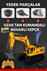Oyuncak Buhar Atan Şarjlı Ekskavatör Işıklı Duman Atan Gövdesi 680* Dönen Kepçe Başlıkları Değişir