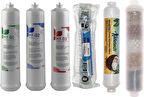 Sulook Kapalı Kasa Su Arıtma Cihazlarına Uyumlu Üstten Çift Çubuklu Inlıne 6'lı Filtre Seti, 10 Aşamalı Lg Membranlı