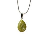 Akuamarin Doğal Taşı Zincirli El Yapımı Kolye Uç: 3 cm Zincir: 20 cm Kutulu