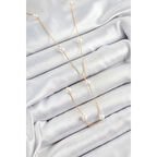 316L Çelik İnci Figürlü Y Model Gold Renk Kadın Kolye