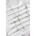 316L Çelik Kelebek Figürlü Y Model Gümüş Renk Kadın Kolye