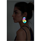 Rainbow Reflektörlü Soyut Kadın Yüzü Küpe, Şık Lazer Kesim Küpe