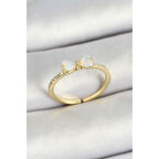 Pirinç Fiyonk Figürlü Zirkon Taşlı Gold Renk Ayarlanabilir Kadın Yüzük