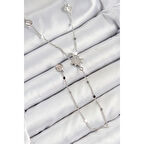 Pirinç Zirkon Taşlı Kutup Yıldızı Model Gümüş Renk Y Kolye