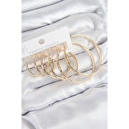 Pirinç Halka Model Gold Renk Kadın Set Küpe