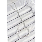 Pirinç Zirkon Taşlı Model Gümüş Renk Y Kolye