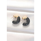 Siyah Gold Çift Renk Küpe