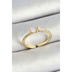 Pirinç Fiyonk Figürlü Zirkon Taşlı Gold Renk Ayarlanabilir Kadın Yüzük