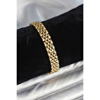 316L Çelik 9 mm Kalınlıkta Gold Renkli Erkek Bileklik