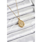 316L Çelik Zincir Gold Renk Kapaklı Açılabilir Model Kadın Kolye