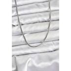 316L Çelik Zincir Gümüş Renk 60 cm Yılan Zincir Kadın Kolye