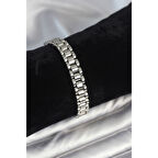 316L Çelik Gümüş Renk 9 mm Kalınlık Erkek Bileklik