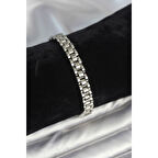 316L Çelik Gümüş Renk 7 mm Kalınlık Erkek Bileklik