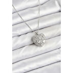316L Çelik Zincir Gümüş Zirkon Taşlı Kalpli Kadın Kolye