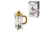 FRENCH PRESS METAL KAFES - BAMBU SAP BAMBU KAPAK 350ML CAM BİTKİ SÜZGEÇİ (5365)