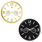 TERMOMETRELİ ISI - NEM ÖLÇER KABARTMA RAKAMLI DUVAR SAATİ (5365)