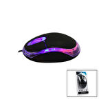 EVEREST KM-6809  KABLOLU USB - IŞIKLI  SİYAH OPTİK MOUSE  1200 DPI   VAKUMLU AMBALAJ  110CM KABLO (5365)
