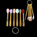 6 PARÇA  MiNİ AHŞAP SAPLI SİLİKON MUTFAK SET (5365)