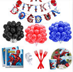 ÖRÜMCEK ADAM 8 KİŞİLİK DOĞUM GÜNÜ SETİ