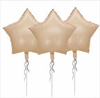 3 ADET YILDIZ FOLYO BALON BEJ 18 INC