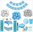 Mavi Beyaz 24 Kişilik Full Doğum Günü Seti