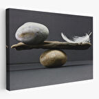 Taş ve Tüy Dengesi Tuval Duvar Sanatı, Tuval Baskı Ev ​​Dekorasyon, Ofis Dekorasyon-5375