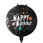 FOLYOO BALON HAPPY BİRTHDAY ASTRANOT SİYAH 18'' DÜ 15TL