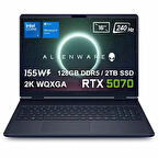 Dell Alienware 16X Aurora Intel Core Ultra 9-275HX 128GB DDR5 2TB SSD RTX5070 8GB 155W 16 inç 2K WQXGA 240Hz 3ms WVA W11 Home Gaming Laptop (AC16251-CU932157Wv4)