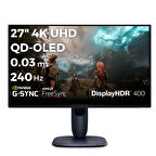 Dell Alienware AW2725Q 27 3840x2160 UHD 240Hz 0.03 ms HDMI DP Type-C True Black 400 FreeSync QD-OLED Gaming Monitör