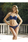 4591 Kadın Lacivert Destekli Straplez Sütyen Takımı