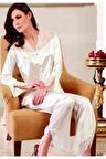 2’li Saten Pijama Takımı 5692 Ekru