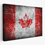 Kanada Bayrağı Rustik Kanvas Tablo, Kanada Bayrağı Tablo, Ev ve Ofis Dekoru-5403