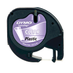 Dymo Letratag Şerit Plastik 12MMx4 MT Şeffaf Üzerine Siyah 12267