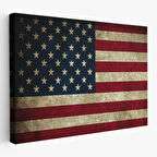 Amerika Birleşik Devletleri Bayrağı Rustik Kanvas Tablo-5412
