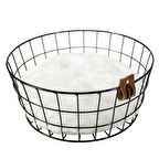 Duvo+ Caviar Round Basket Metal Kedi Sepeti