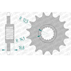 AFAM BMW F650GS/F700GS 08-18 KAUÇUK ÖN DİŞLİ #525 166600NR-17