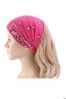 Pembe Beyaz Mavi Etnik Desenli Bandana, Saç Bandı Saç Bandı