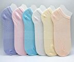CİHO SOCKS Daily KADIN 6 Çift Soft Touch Pürüzsüz Baklava Desenli Soft Rekler Patik Çorap