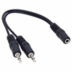 3.5 Mm Stereo Di̇şi̇ / 2x3.5 Mm Stereo Erkek 20 Cm Y Kablo