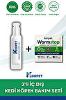 2'li Set Kedi Ve Köpek Iç Dış Bitkisel organizma 1 Damla Ve 1 Tablet Paketi