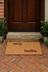Hello Bye Yazılı Modern Kapı Önü Paspası 70x45 cm Kaymaz Taban