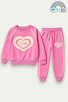 Kız Çocuk Kalpli Okul Eşofmanı – Love Desenli 3-10 Yaş 12043
