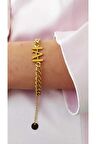 A Harf Unisex Altın Kaplama Gold Bileklik