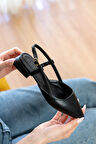 Felina Siyah ( 3 cm Topuklu ) Sivri Burun Topuklu Ayakkabı
