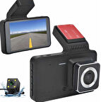 Araç İçi Kamera 1080P Full HD-Gece Görüşlü -170° Geniş Açılı Lens 4inc Ekran - Ön Ve Arka Kamera -v2