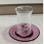 Lav Menekşe Desenli 12'li Çay Seti 