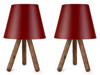 North Home Ahşap Ayaklı Abajur Pvc Başlık 2 ' li Fırsat Ürünü