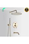 Banyo Bataryası Duş Seti Ankastre Mat Gold Yeni Ürün 3 Yollu Model Sıva Altı Dahil 7 Yıl Garantili
